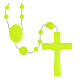 STOCK Cheap Fatima rosary, phosphorescent yellow nylon, 4 mm s1