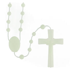 STOCK Cheap rosary, Miraculous Medal, phosphorescent nylon 4 mm
