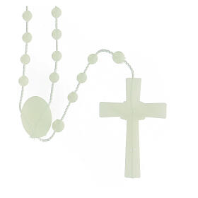 STOCK Cheap rosary, Miraculous Medal, phosphorescent nylon 4 mm