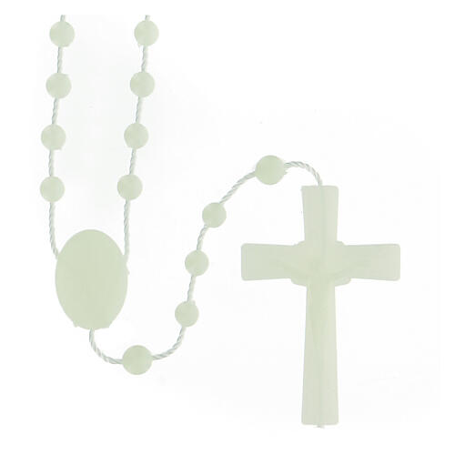 STOCK Cheap rosary, Miraculous Medal, phosphorescent nylon 4 mm 1