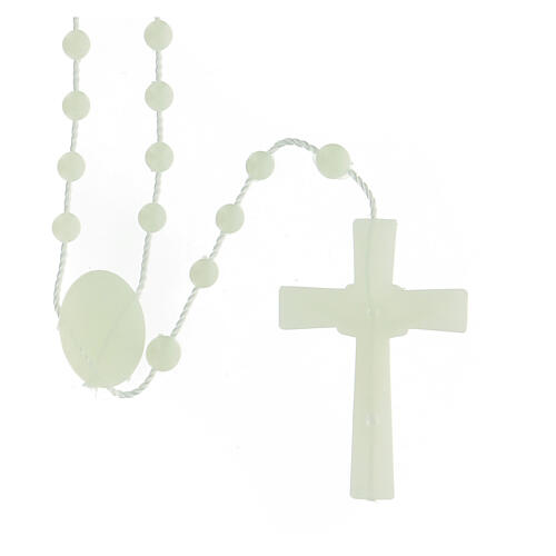 STOCK Cheap rosary, Miraculous Medal, phosphorescent nylon 4 mm 2