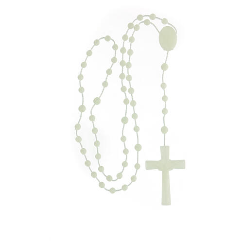STOCK Cheap rosary, Miraculous Medal, phosphorescent nylon 4 mm 4
