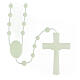STOCK Cheap rosary, Miraculous Medal, phosphorescent nylon 4 mm s1