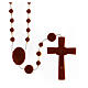 STOCK Cheap rosary, Miraculous Medal, brown nylon 4 mm s2