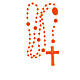 STOCK Rosenkranz, orange Kunststoffperlen auf Nylonkordel, Gottesmutter von Fatima, 4 mm s4