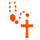 STOCK Cheap Fatima rosary, orange nylon, 4 mm s1