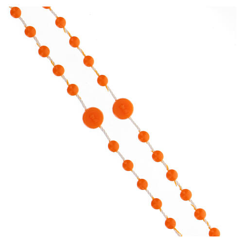 STOCK Różaniec Fatima pomarańczowy nylon, koraliki 4 mm 3