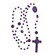 STOCK Saint Benedict's rosary with purple beads, nylon, 4 mm s4