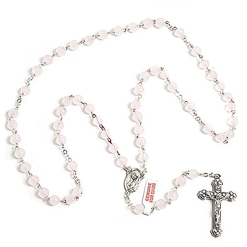 Pink quartz rosary 1