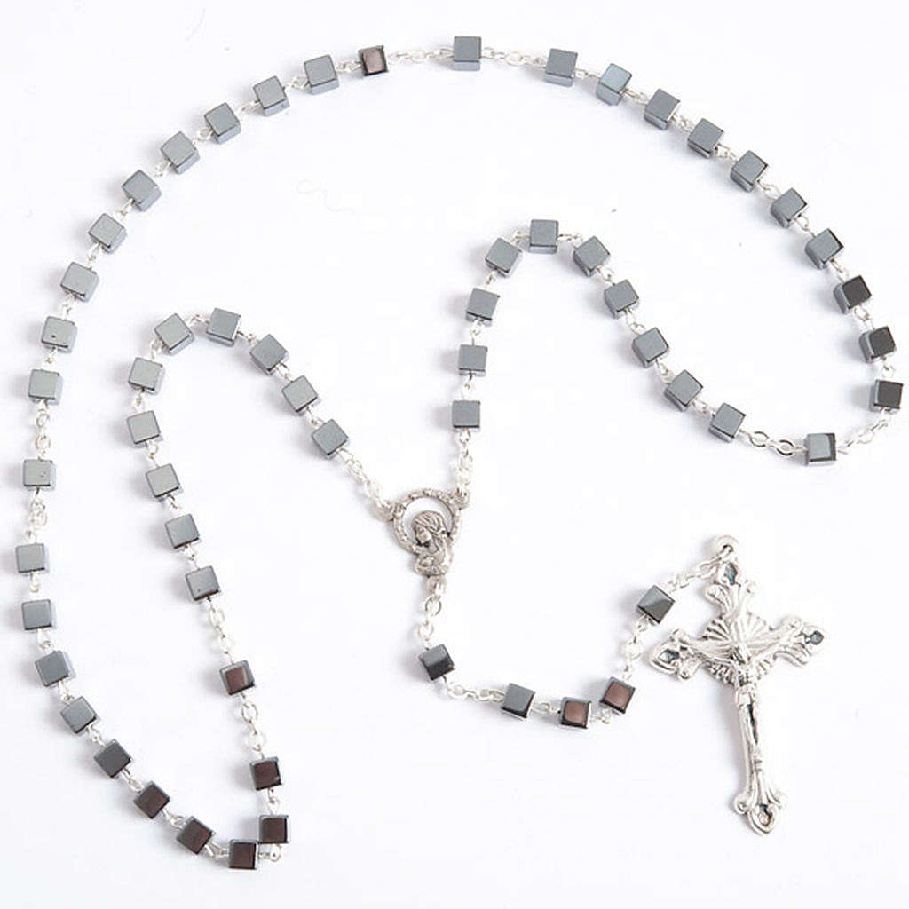 hematite rosary, rectangular beads | online sales on HOLYART.com