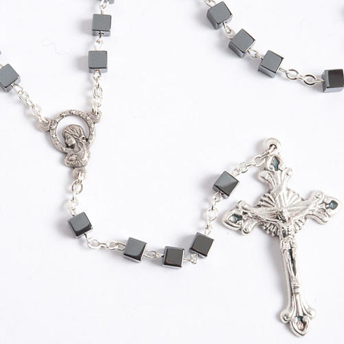 Square hematite rosary beads 2