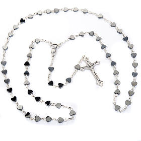 Terços com Pedras Duras: Terço hematita conta coração Terços com Pedras Duras: Terço hematita conta coração