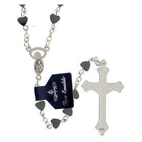 Hematite heart-shaped beads rosary