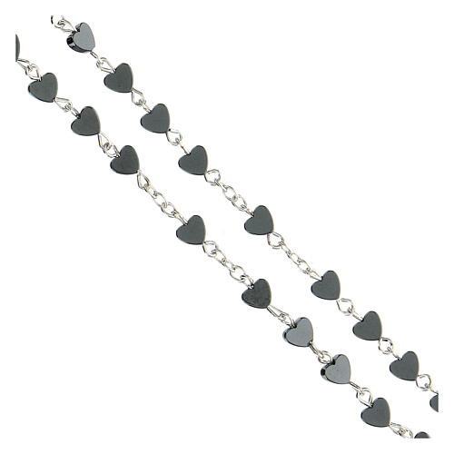 Hematite heart-shaped beads rosary 3