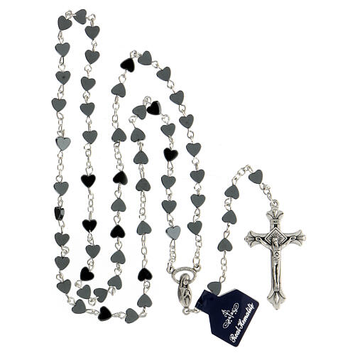 Hematite heart-shaped beads rosary 4