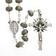 Stone-like rosary beads, silver metal, 9mm s2