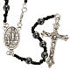 Hematite rosary beads with Our Lady of Lourdes centerpiece s1