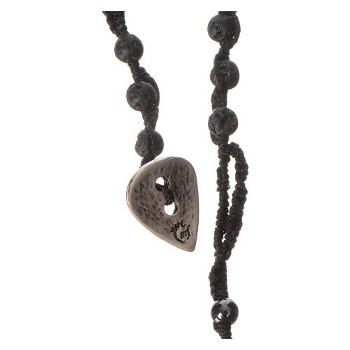 Rosary necklace in igneous stone and hematite 4mm 3