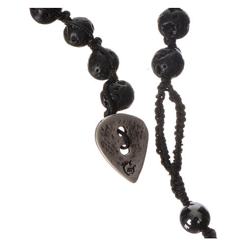 Rosenkranz Halskette aus Hematit und Lavastein, 6 mm 3