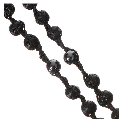 Rosenkranz Halskette aus Hematit und Lavastein, 6 mm 4