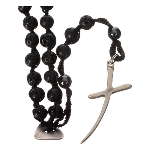 Rosary necklace in igneous stone and hematite 6mm 2