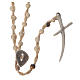 Rosary necklace in fossil stone 4mm s1