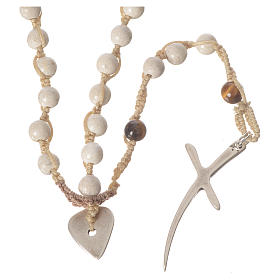 Rosary necklace in fossil stone 6mm