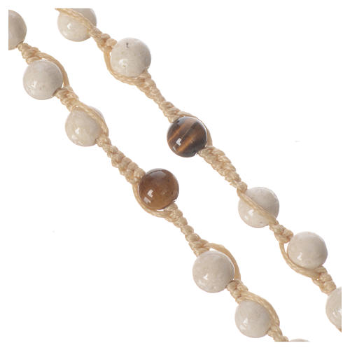 Rosary necklace in fossil stone 6mm 8