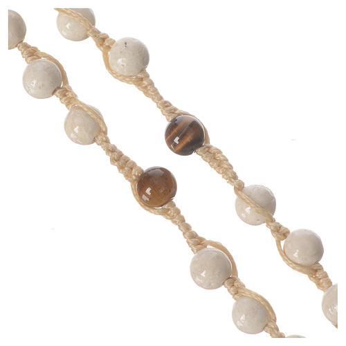 Rosary necklace in fossil stone 6mm 3