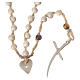 Rosary necklace in fossil stone 6mm s5