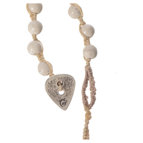Rosary necklace in fossil stone 6mm 7