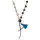Collana rosario madre perla e croce argento grani 6 mm s1