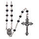 Rosary in real hematite black with silver cross s1