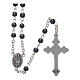Rosary in real hematite black with silver cross s2