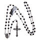 Rosary in real hematite black with silver cross s4
