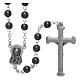 Silver rosary with real hematite grains s2