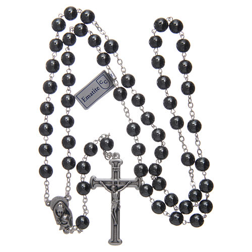 Rosary in hematite with silver cross 4