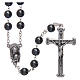 Rosary in hematite with silver cross s1