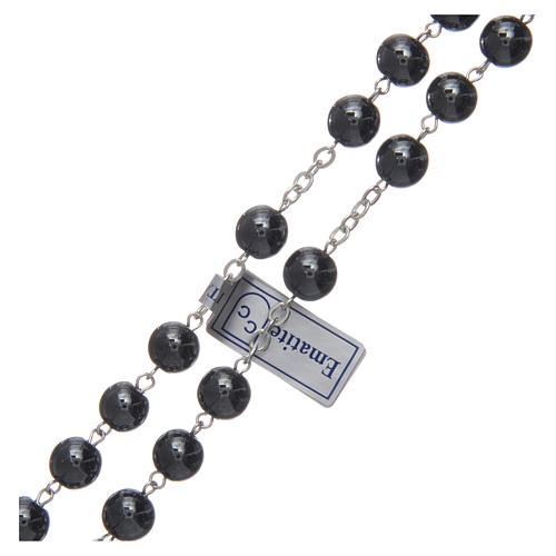 Rosary in hematite with silver cross 3