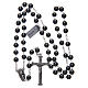 Rosary in hematite with silver cross s4