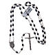 Rosary in hematite stone with silver cross and oval grains s4