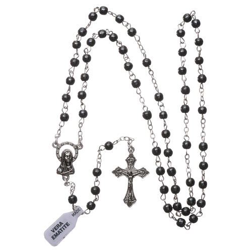 Rosary in hematite with 2x2 mm round grains 4