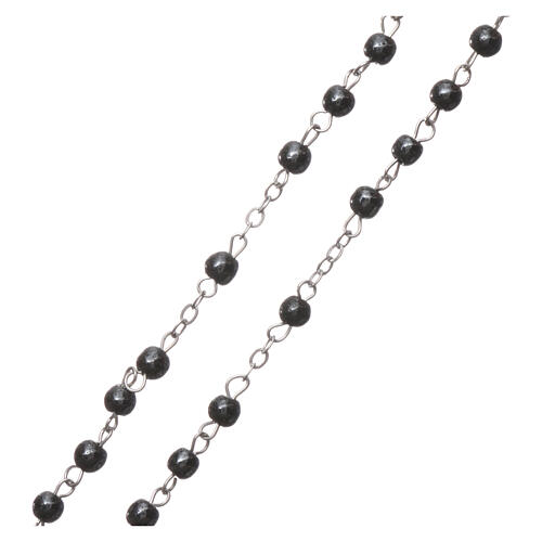 Rosary real hematite with round beads 2 mm 3