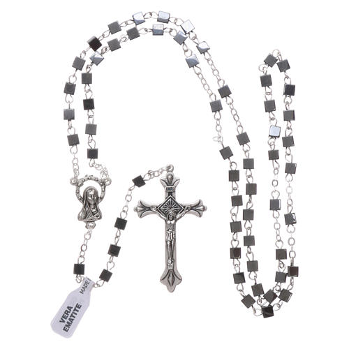 Rosary in hematite with 2x2 mm cube grains 4