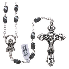 Rosary in hematite with 6x3 mm grains