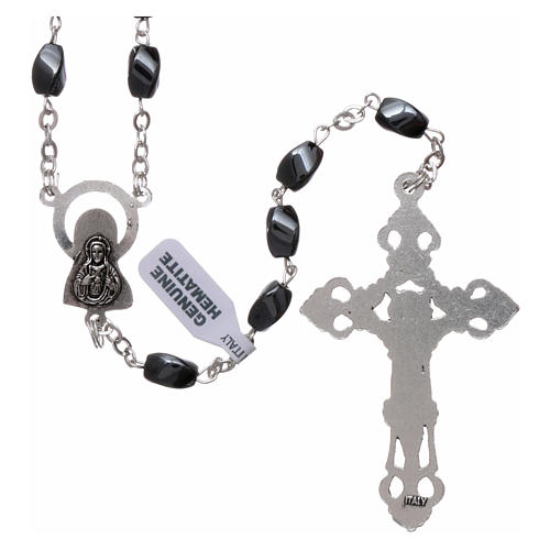 Rosary in hematite with 6x3 mm grains 2