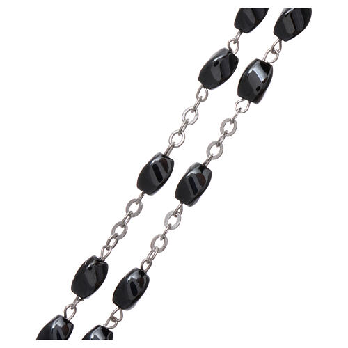 Rosary real hematite with spiral beads 6x3 mm 3