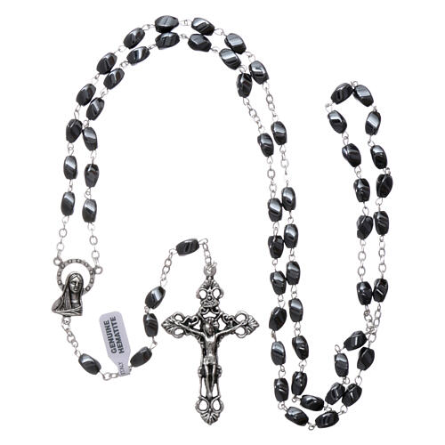 Rosary real hematite with spiral beads 6x3 mm 4