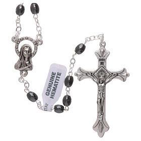 Rosary in hematite with 3x2 mm oval grains