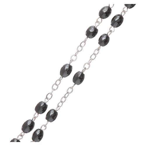 Rosary in hematite with 3x2 mm oval grains 3